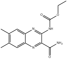 Carbamic acid, [3-(aminocarbonyl)-6,7-dimethyl-2-quinoxalinyl]-, ethyl ester (9CI) 结构式