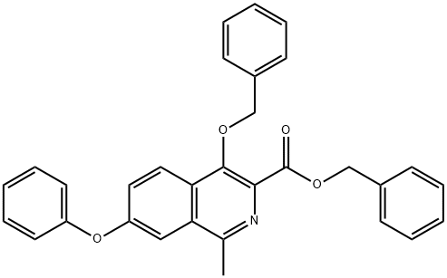BENZYL 4-(BENZYLOXY)-1-METHYL-7-PHENOXYISOQUINOLINE-3-CARBOXYLATE 结构式