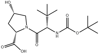 1-(Boc-L-tert-leucinyl)-(4S)-4-hydroxy-L-proline 结构式