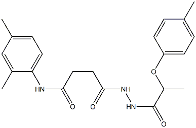 N-(2,4-dimethylphenyl)-4-{2-[2-(4-methylphenoxy)propanoyl]hydrazino}-4-oxobutanamide 结构式