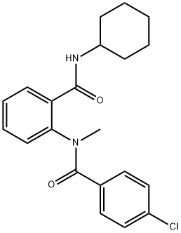 2-[(4-chlorobenzoyl)(methyl)amino]-N-cyclohexylbenzamide 结构式