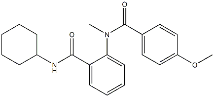 N-cyclohexyl-2-[(4-methoxybenzoyl)(methyl)amino]benzamide 结构式