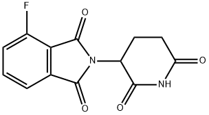 2-(2,6-二氧代-哌啶-3-基)-4-氟基-异吲哚-1,3-二酮 结构式