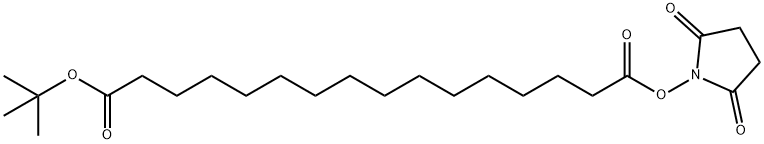 16-丁二酰亚胺氧基-16-氧代十六酸叔丁酯 结构式