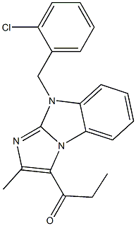 1-[9-(2-chlorobenzyl)-2-methyl-9H-imidazo[1,2-a]benzimidazol-3-yl]-1-propanone 结构式