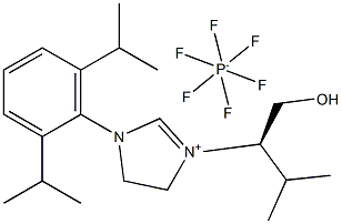 (S)-1-(2,6-diisopropylphenyl)-3-(1-hydroxy-3-methylbutan-2-yl)-4,5-dihydro-1H-imidazol-3-ium hexafluorophosphate(V) 结构式
