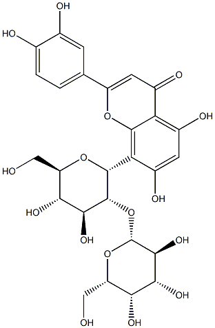 荭草素-2"-O-BETA-L-半乳糖苷 结构式