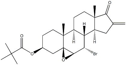 7 alpha-Bromo-5,6 beta-epoxy-15 beta,16 beta-methylene-3 beta-pivaloyloxy-5 beta-androstan-17-one 结构式
