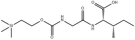 (2S,3S)-3-甲基-2-[2-({[2-(三甲基甲硅烷基)乙氧基]羰基}氨基)乙酰氨基]戊酸 结构式