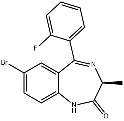 (3S)-7-bromo--5-(2-fluorophenyl)-3-methyl-1,3-dihydro-2H-1,4-benzodiazepin-2-one 结构式