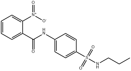 2-nitro-N-{4-[(propylamino)sulfonyl]phenyl}benzamide 结构式