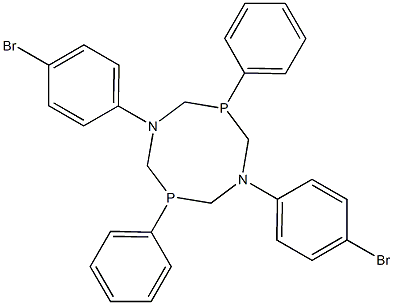 1,5-bis(4-bromophenyl)-3,7-diphenyl-1,5,3,7-diazadiphosphocane 结构式