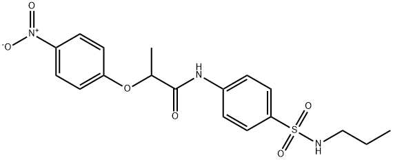 2-(4-nitrophenoxy)-N-{4-[(propylamino)sulfonyl]phenyl}propanamide 结构式