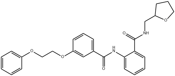 2-{[3-(2-phenoxyethoxy)benzoyl]amino}-N-(tetrahydro-2-furanylmethyl)benzamide 结构式