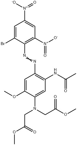 dimethyl 2,2'-({5-acetamido-4-[(2-bromo-4,6-dinitrophenyl)diazenyl]-2-methoxyphenyl}imino)diacetate 结构式
