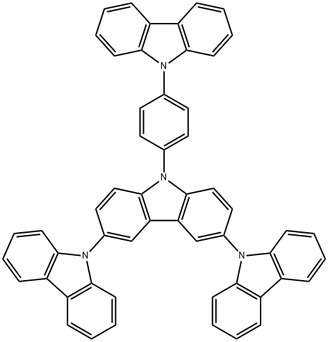 3,6 -二(咔唑-9-基)-9-(4-(咔唑-9-基)苯基)咔唑 结构式