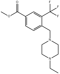 Methyl4-((4-ethylpiperazin-1-yl)methyl)-3-(trifluoromethyl)benzoate 结构式
