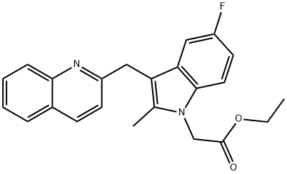 (5-fluoro-2-methyl-3-(quinolin-2-ylmethyl)-indol-1-yl)-acetic acid ethyl ester 结构式