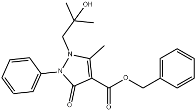 1-(2-羟基-2-甲基丙基)-2-苯基-3-氧代-5-甲基-2,3-二氢-1H-吡唑-4-甲酸苄酯 结构式