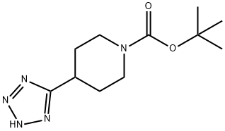 1-BOC-4-(2H-四唑-5-基)哌啶 结构式