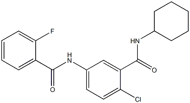 2-chloro-N-cyclohexyl-5-[(2-fluorobenzoyl)amino]benzamide 结构式