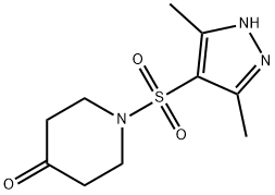 1-[(3,5-二甲基-1H-吡唑-4-基)磺酰]哌啶-4-酮 结构式