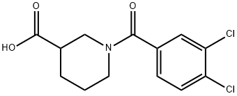 1-(3,4-dichlorobenzoyl)piperidine-3-carboxylic acid 结构式