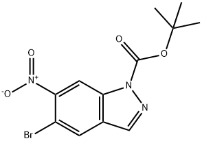 tert-butyl 5-bromo-6-nitro-1H-indazole-1-carboxylate 结构式