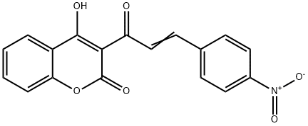 (E)-4-羟基-3-(3-(4-硝基苯基)丙烯酰基)-2H-吡喃-2-酮 结构式