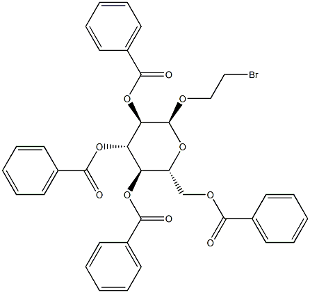 (2R,3R,4S,5R,6S)-2-((benzoyloxy)methyl)-6-(2-bromoethoxy)tetrahydro-2H-pyran-3,4,5-triyl tribenzoate 结构式