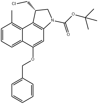 (S)-3-BOC-5-(苄氧基)-1-(氯甲基)-9-甲基-2,3-二氢-1H-苯并[E]吲哚 结构式