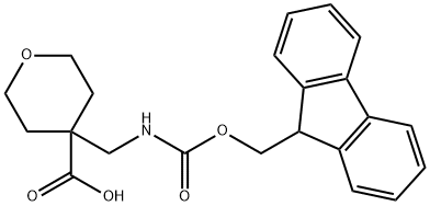 Fmoc-4-(aminomethyl)-oxan-4-carboxylic acid 结构式