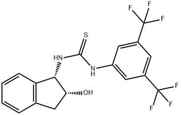 N-[3,5-双(三氟甲基)苯基]-N'-[(1S,2R)-2,3-二氢-2-羟基-1H-茚-1-基]硫脲 结构式