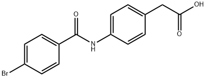 2-[4-(4-溴苯甲酰氨基)苯基]乙酸 结构式