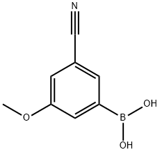 (3-氰基-5-甲氧基苯基)硼酸 结构式