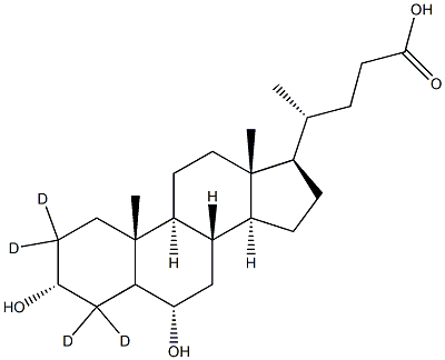 Hyodeoxycholic-2,2,4,4-D4 Acid 结构式