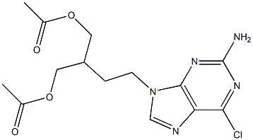 9-(4-乙酰氧基-3-乙酰氧甲基丁-1-基)-2-氨基-6-氯嘌呤 结构式