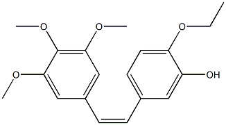 (Z)-3,4,5-三甲氧基-4',-乙氧基-3'-羟基二苯乙烯 结构式