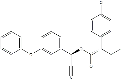 (R,S)-A-氰基-3-苯氧基苄基(R,S)-2-(4-氯苯基)-3-甲基丁酸酯 结构式