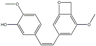 (Z)-5,4'-二甲氧基-3,4-亚甲氧基-3'-羟基二苯乙烯 结构式