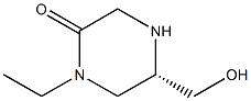 (S)-1-ETHYL-5-(HYDROXYMETHYL)PIPERAZIN-2-ONE 结构式