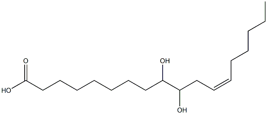 (Z)-9,10-dihydroxyoctadec-12-enoic acid 结构式