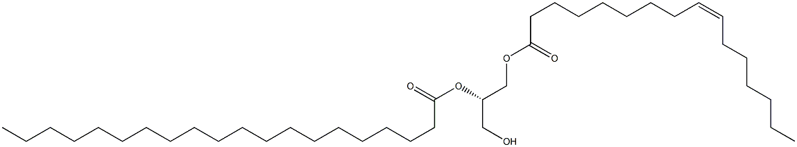 1-(9Z-hexadecenoyl)-2-eicosanoyl-sn-glycerol 结构式