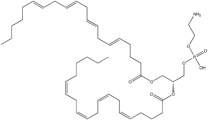 1,2-di-(5Z,8Z,11Z,14Z-eicosatetraenoyl)-sn-glycero-3-phosphoethanolamine 结构式