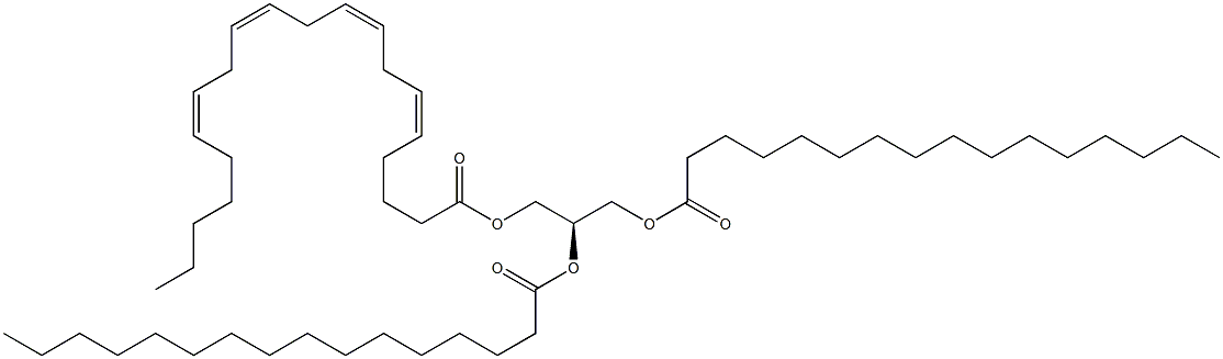 1,2-dihexadecanoyl-3-(5Z,8Z,11Z,14Z-eicosatetraenoyl)-sn-glycerol 结构式