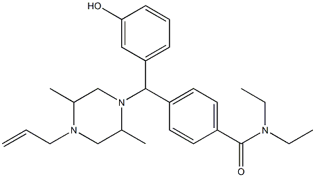 4-((2,5-dimethyl-4-(2-propenyl)-1-piperazinyl)(3-hydroxyphenyl)methyl)-N,N-diethylbenzamide 结构式