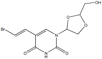 5-(2-bromovinyl)-1-(2-(hydroxymethyl)-1,3-dioxolan-5-yl)uracil 结构式