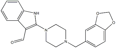 3-(2-(4'-piperonylpiperazinyl)indolyl)carboxaldehyde 结构式