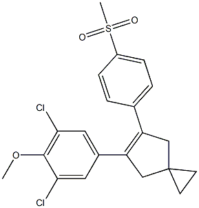 5-(3,5-dichloro-4-methoxyphenyl)-6-(4-(methylsulfonyl)phenyl)spiro(2.4)hept-5-ene 结构式
