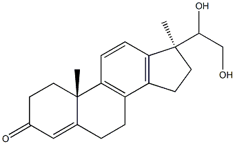 20,21-dihydroxy-17-methyl-18-norpregna-4,8,11,13-tetraen-3-one 结构式